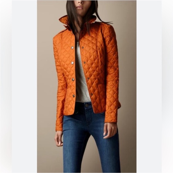 Burberry Orange Quilted Jacket - Picture 1 of 13